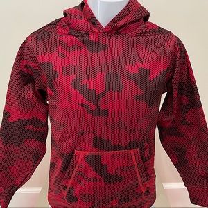EXCELLENT Boys Camo Red Hoodie Long Sleeve Small